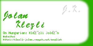 jolan klezli business card